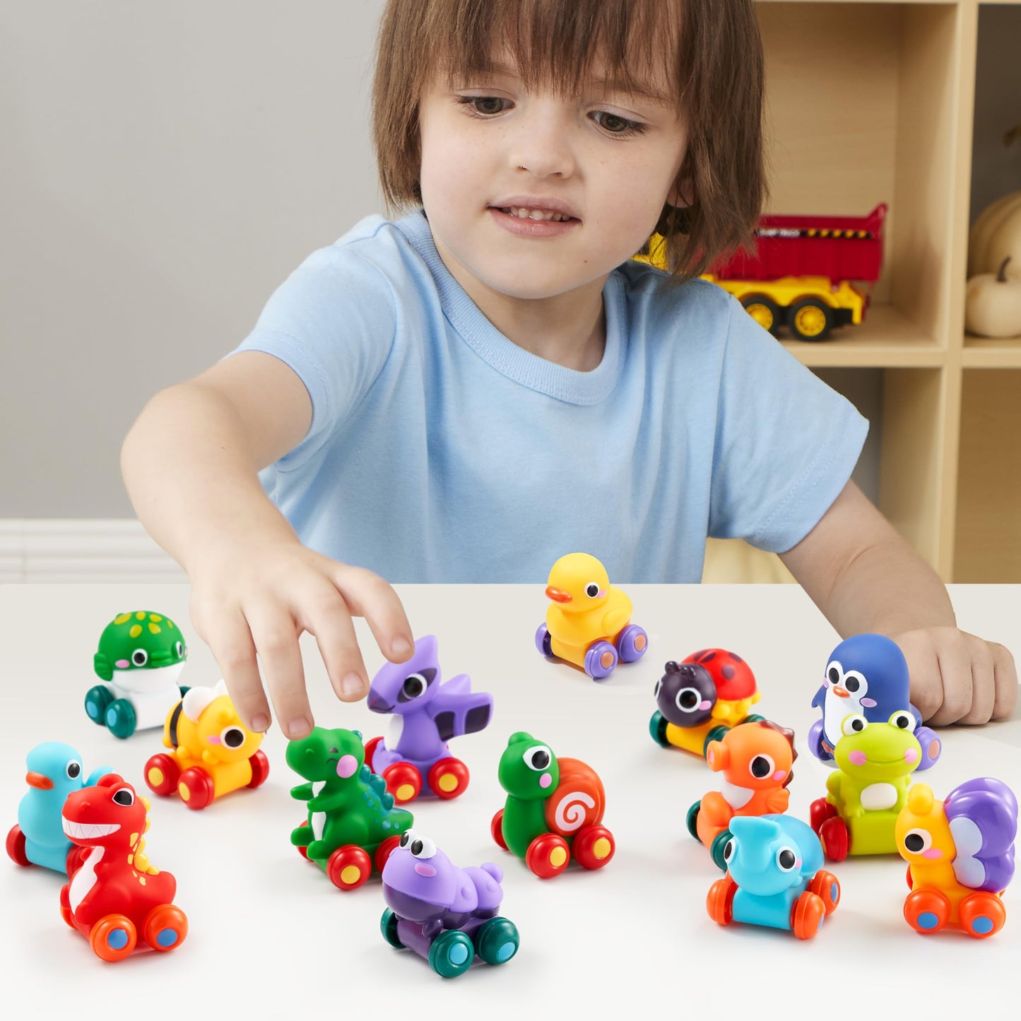 JOYIN Animal Cartoon Cars — Soft Rubber Toy Car Set for Toddlers