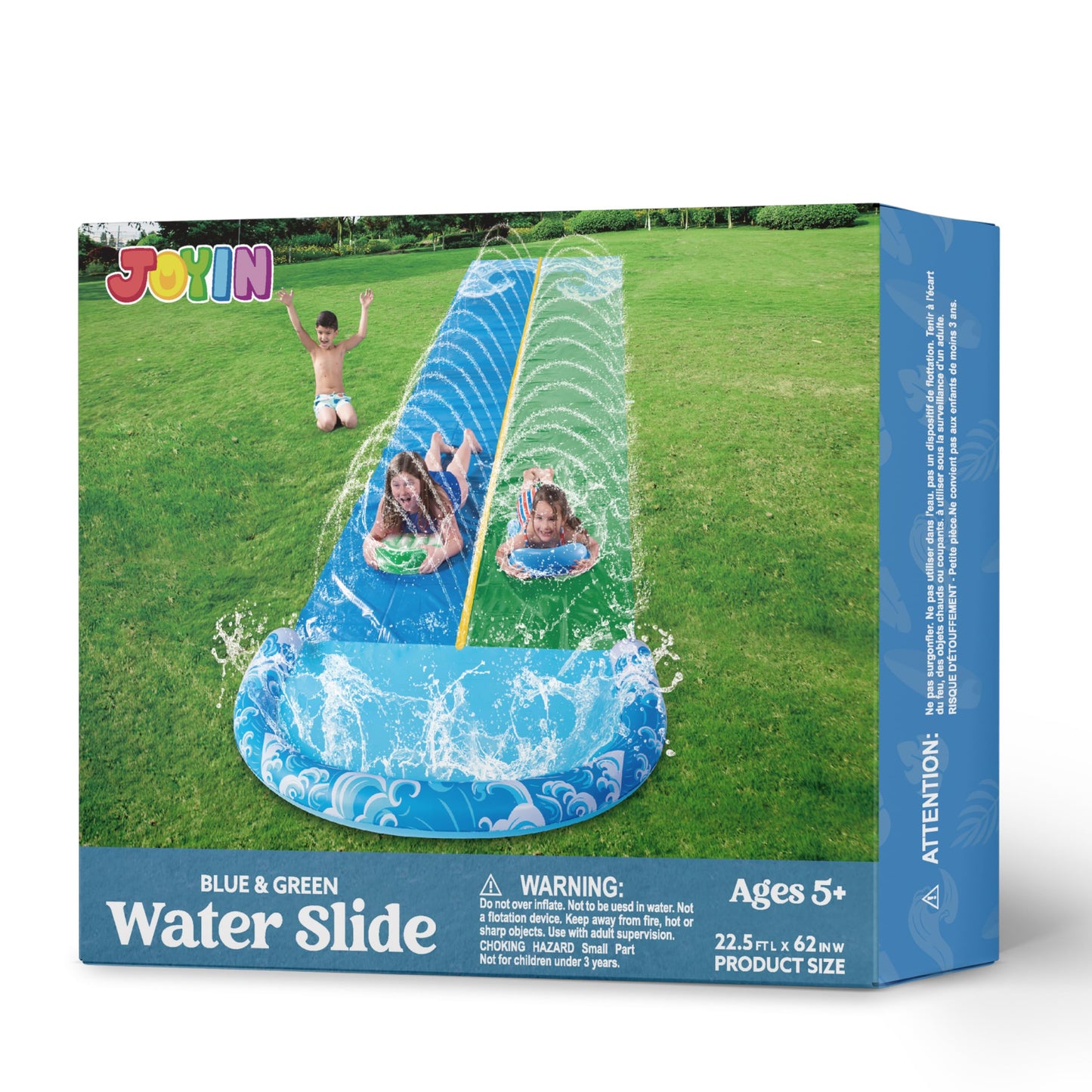 JOYIN 22.5ft Water Slide with 2 Inflatable Boards | Extra Long Backyard Splash