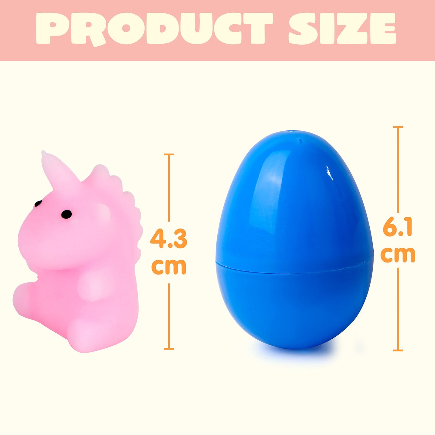 JOYIN 24 Pcs Easter Prefilled Eggs with Mochi Squishy Toys — Jumbo Eggs, Hinge Design, Party Favors & Basket Stuffers
