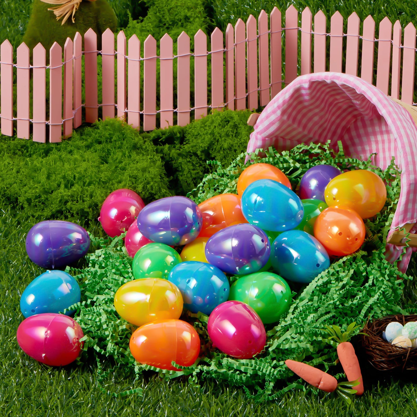 JOYIN 24 Pcs Iridescent Easter Eggs 2.3-inch for Filling, Egg Hunts & Party Favors