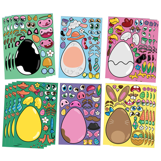 JOYIN 24 PCS Easter Stickers – Make-a-Face Animal Set with Easter Egg Theme