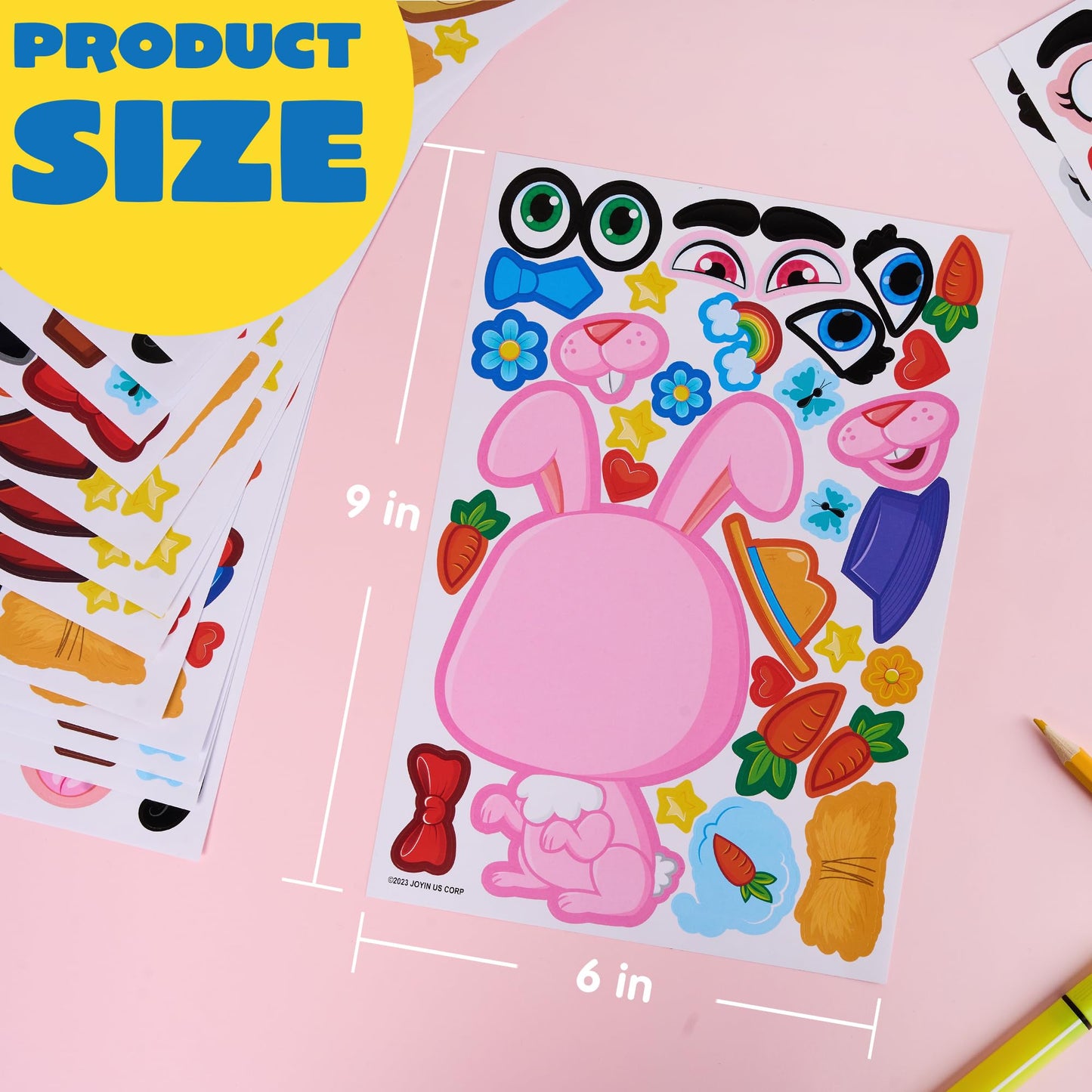 JOYIN 24-Pack Make a Face Farm Animal Stickers – 9x6 Inches for Kids, Party Favors & Crafts