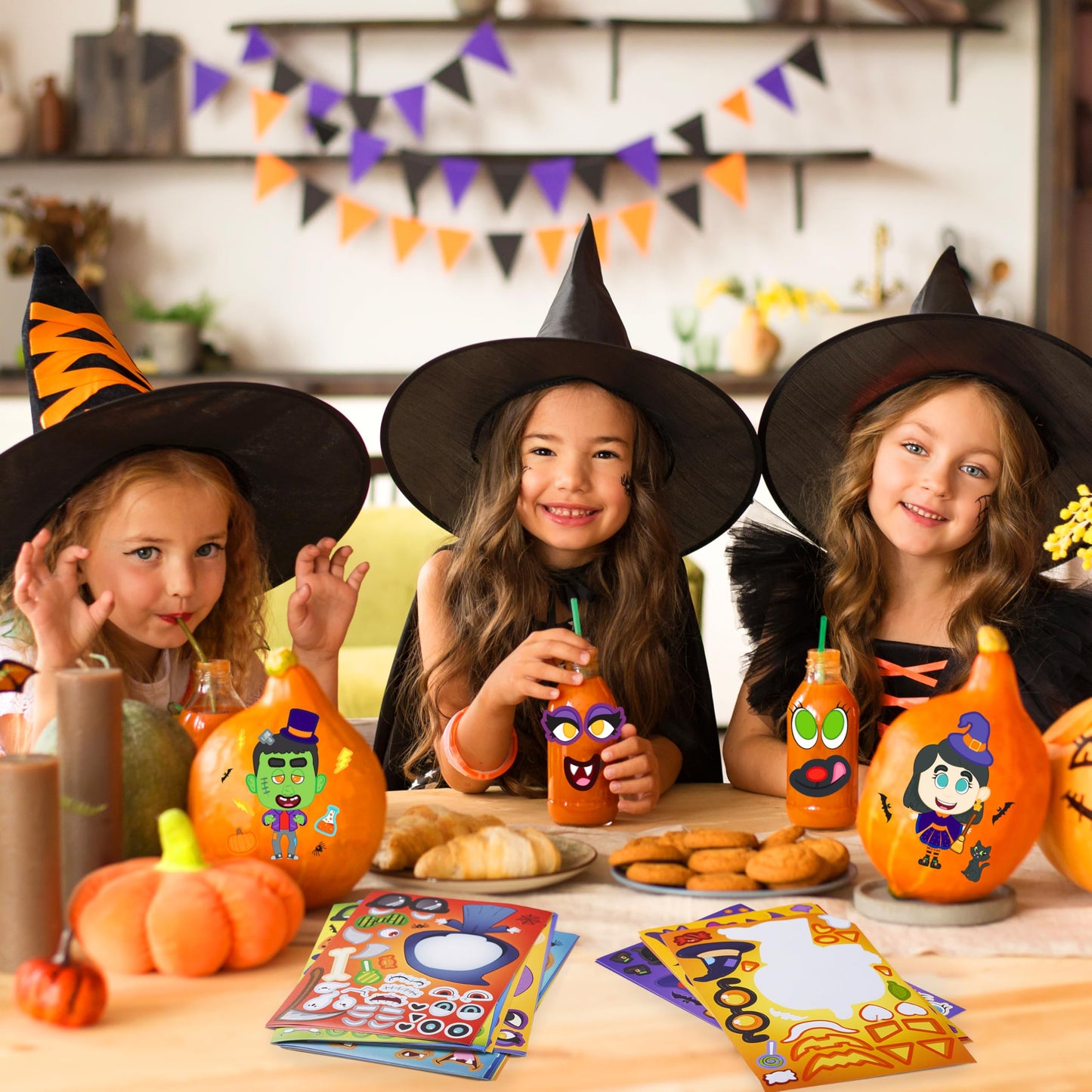 JOYIN 36 PCS Halloween Craft Stickers – Face Sticker Set for Party Favors, DIY Decor & Classroom Activities
