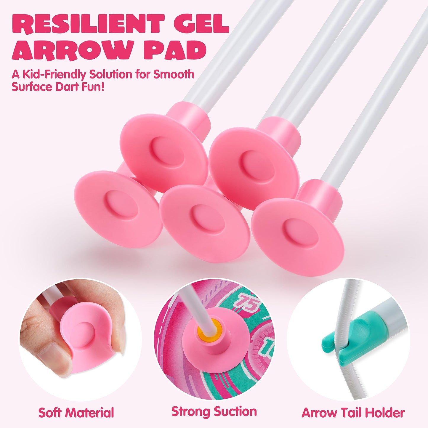 JOYIN Pink Bow and Arrow Set for Girls | LED Light-Up Archery Toy with 9 Suction Cup Arrows, Target & Case | Indoor & Outdoor Play