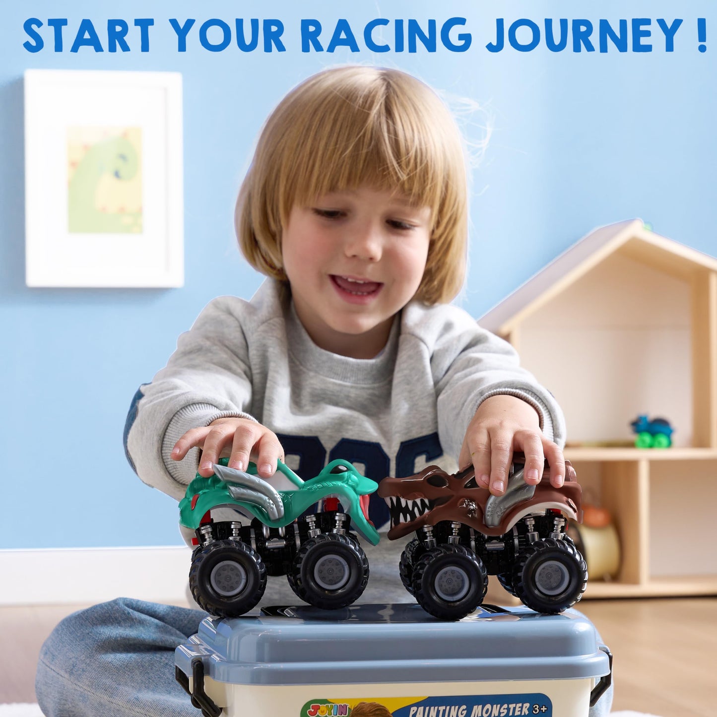 JOYIN Monster Car Craft Kit - Build & Paint Your Own Friction-Powered Truck for Kids