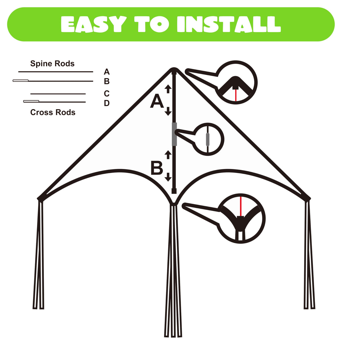 JOYIN Large Delta Kite Gradient Rainbow – Easy Fly with 328 ft String
