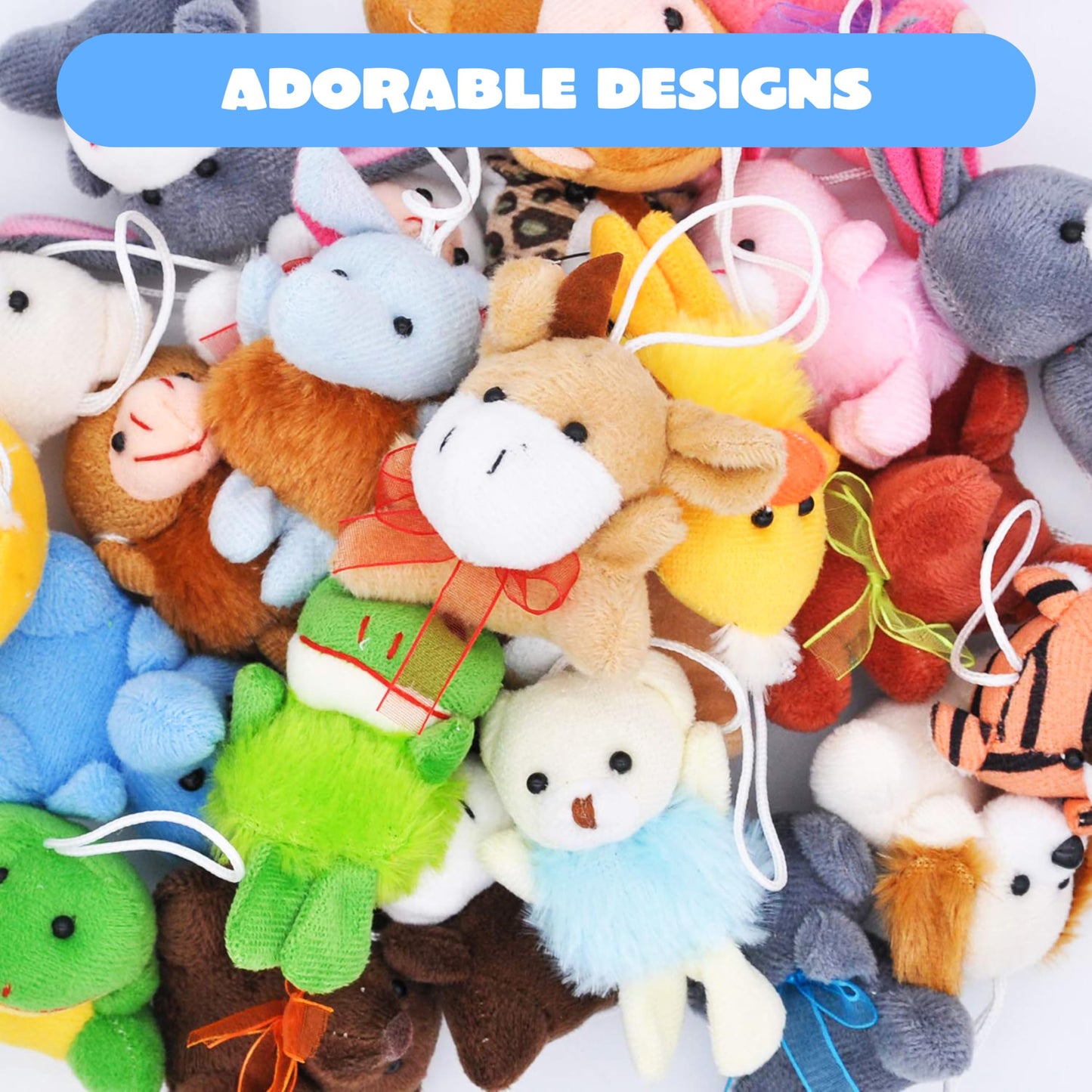 JOYIN 24 Pack Mini Animal Plush Toys – 3-Inch Each, Keychains, Party Favors, School Gifts