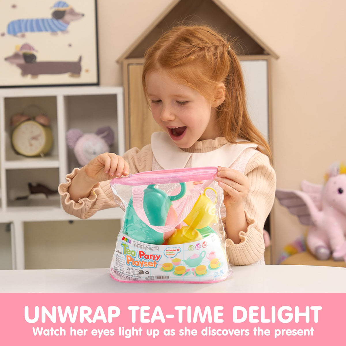 JOYIN 18PCS Pretend Tea Party Set – BPA Free, Phthalates Free | Kids Tea Party Toy Set by JOYIN