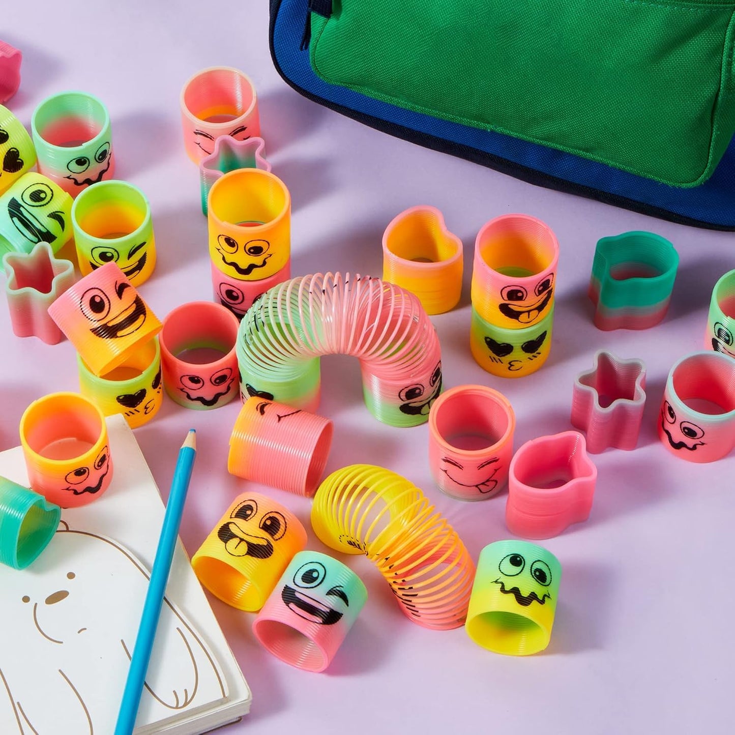 JOYIN 60 Pcs Rainbow Spring Party Favors – Mini Coil Fidget Toys for Party Bags