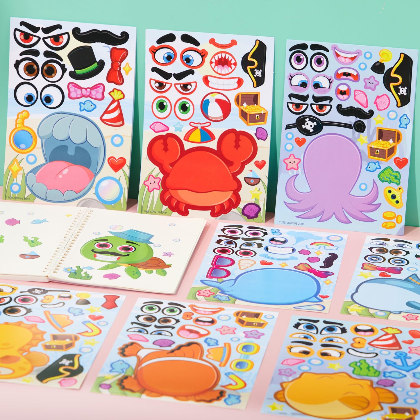 JOYIN 36 Pcs Sea Animals Make a Face Stickers – Ocean-Themed Kids Crafts & Party Favors