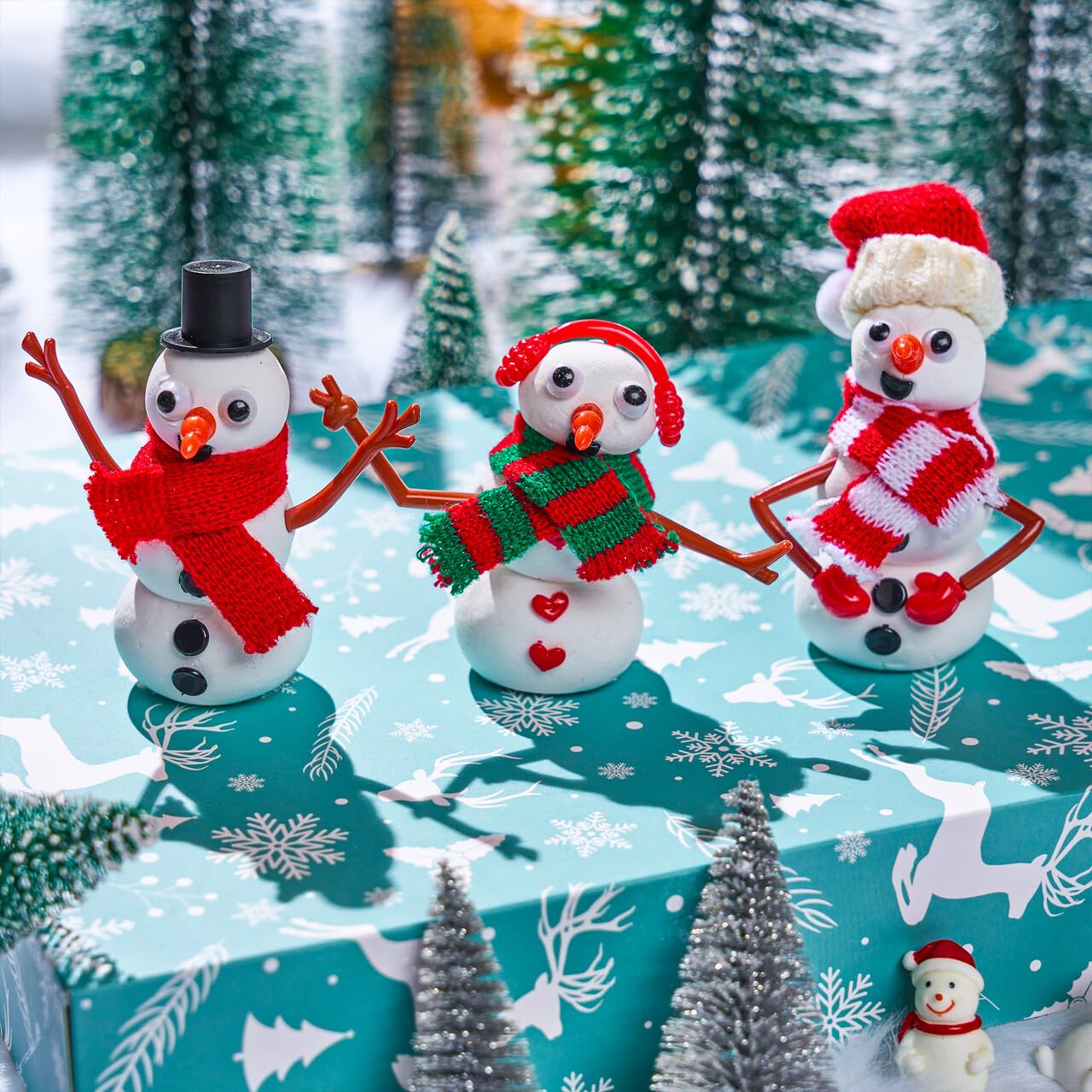 JOYIN Christmas Build a Snowman Craft Kit – 3 Pack DIY Snowman Set