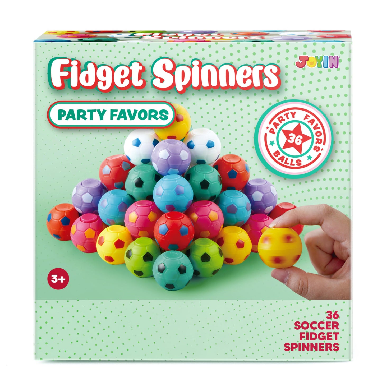 JOYIN 36 Pack Soccer Fidget Spinners for Kids | Party Favors & Classroom Toys