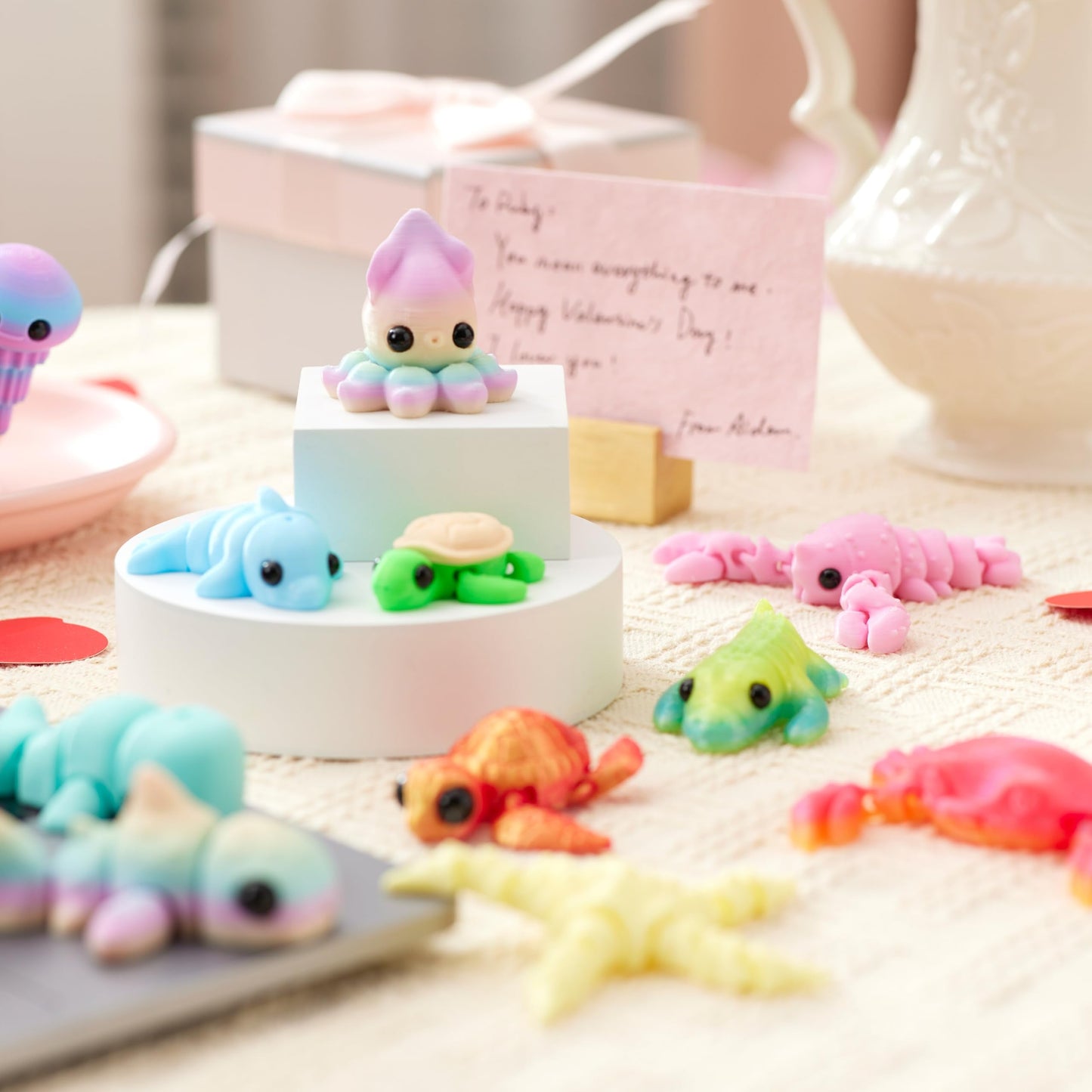 JOYIN 28Pcs Valentines Gift Cards with 3D Ocean Animals – Party Favors & Classroom Exchange