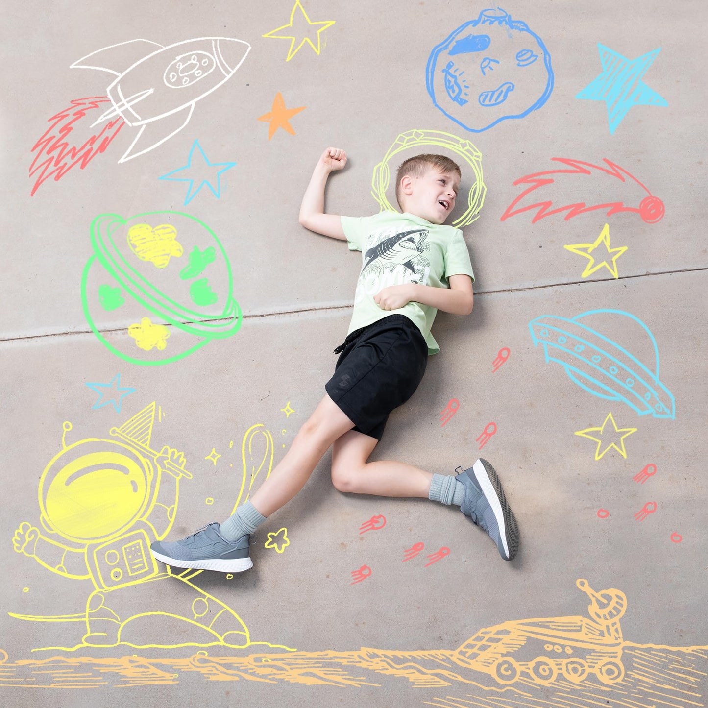 JOYIN 180 PCS Washable Sidewalk Chalks Set – 20 Colors, Non-Toxic, Jumbo Chalk for Outdoor Art