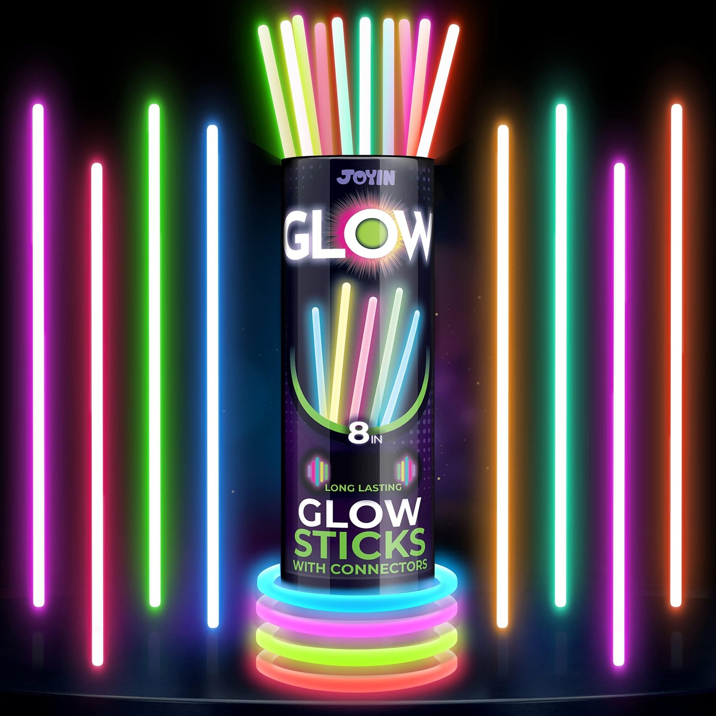 JOYIN 400 Pcs Glow Sticks Pack – Neon Party Favors, Bracelets & Necklaces