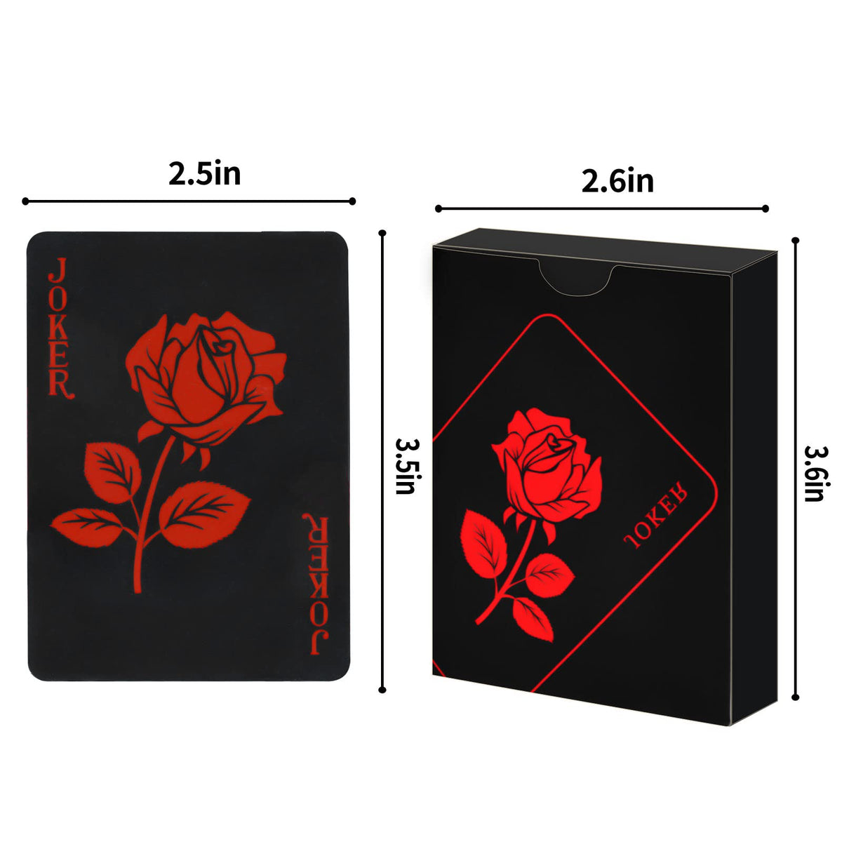Joyoldelf Black Rose Playing Cards – 2 Decks, Waterproof PET Plastic