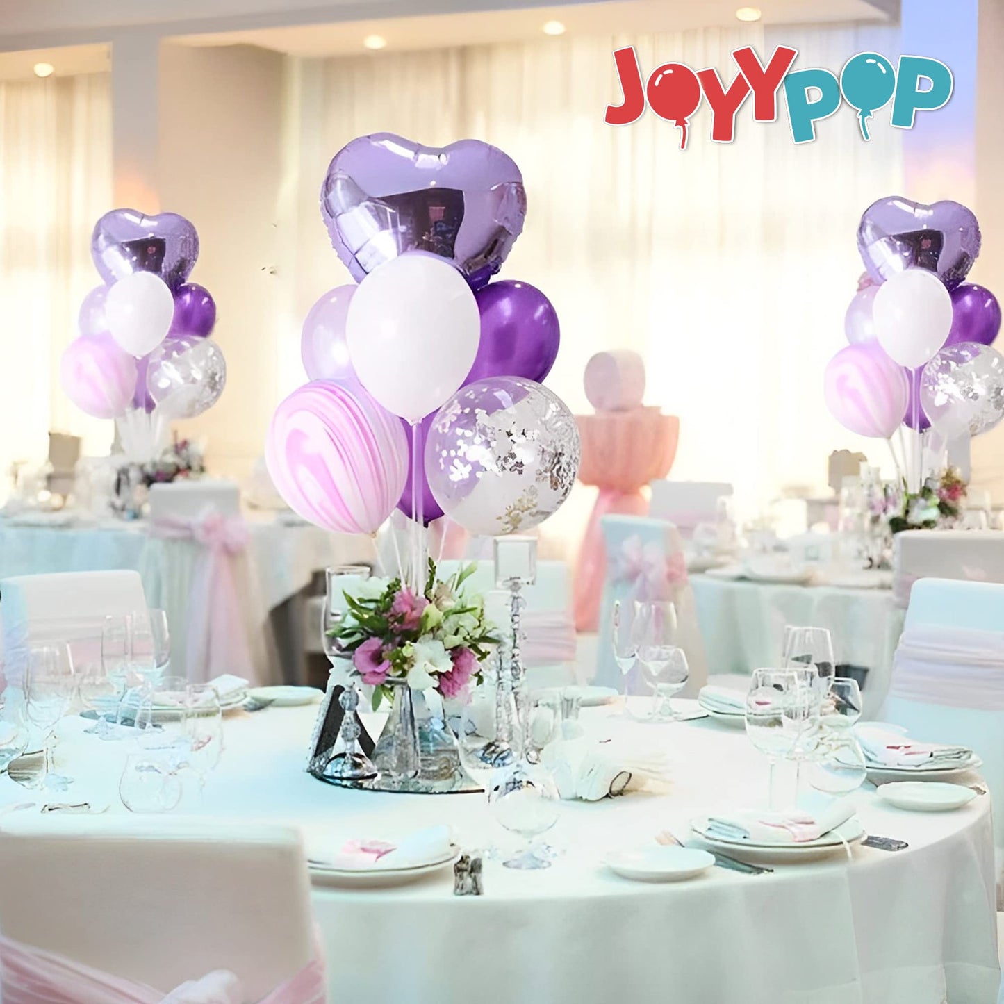 JOYYPOP 12-Set Balloon Stand Kit for Table Centerpieces – Birthday, Graduation, Wedding Decor