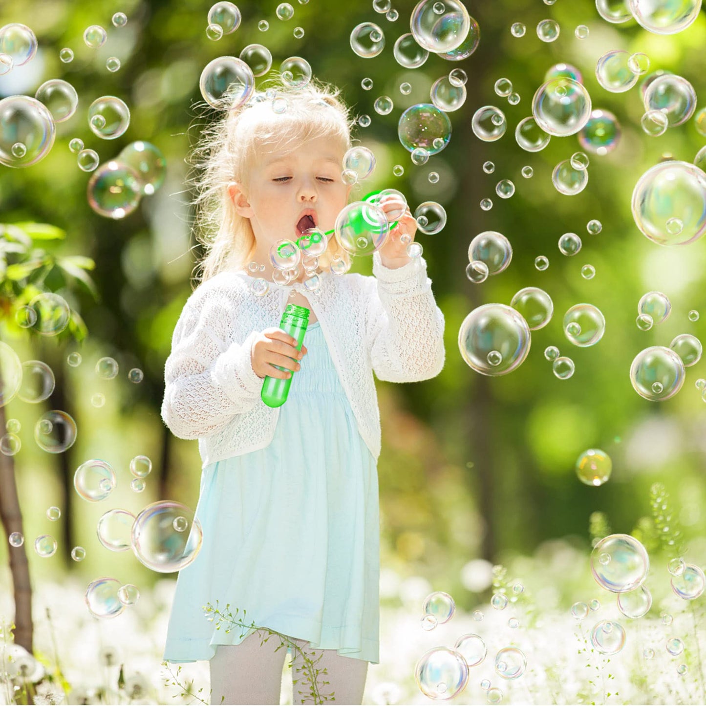 JOYYPOP 24 Pack Mini Bubble Wands – 4 Colors for Kids Party Favors