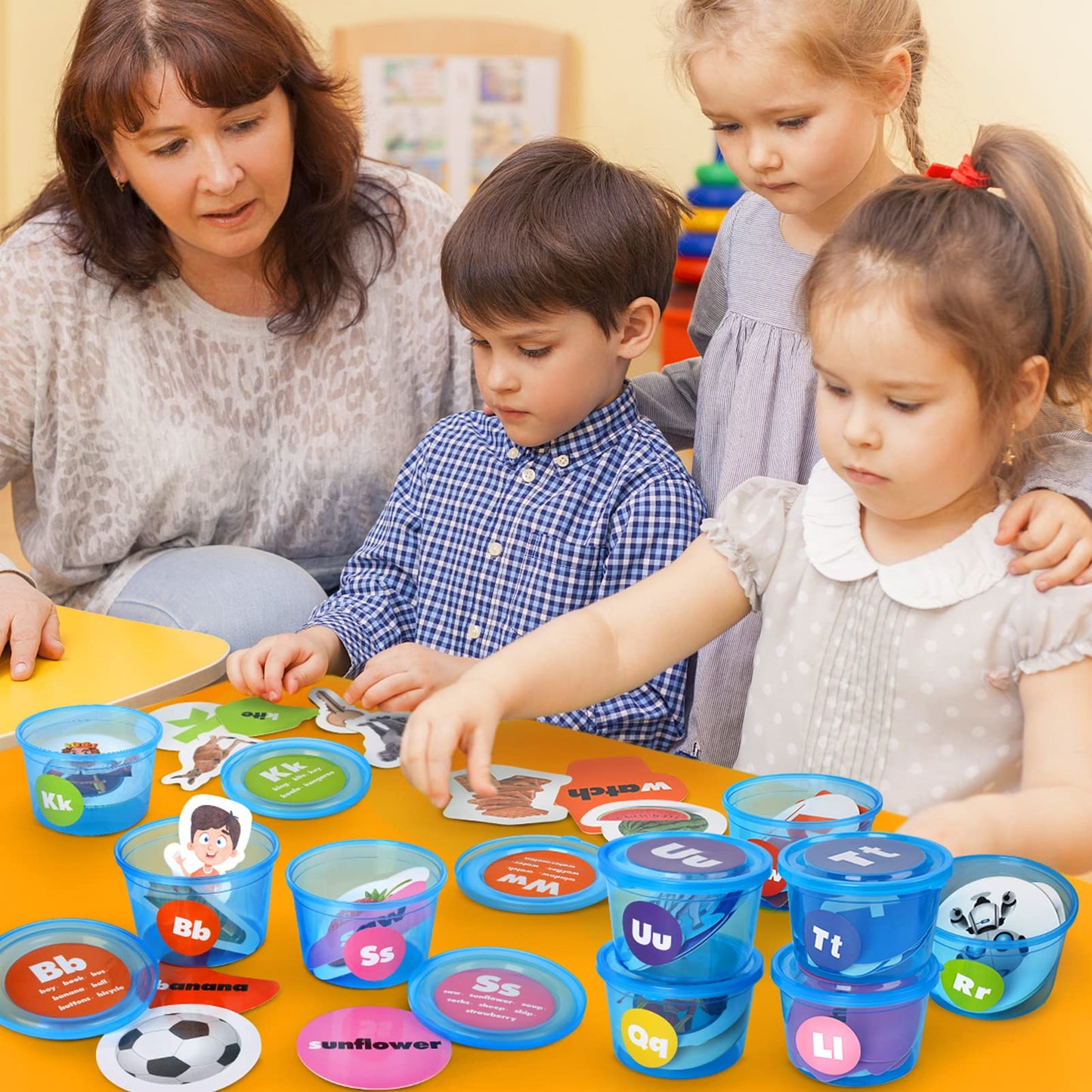 Joyreal 271-Piece Alphabet Toys for Toddlers: ABC Phonics, Sorting Tubs & Cards