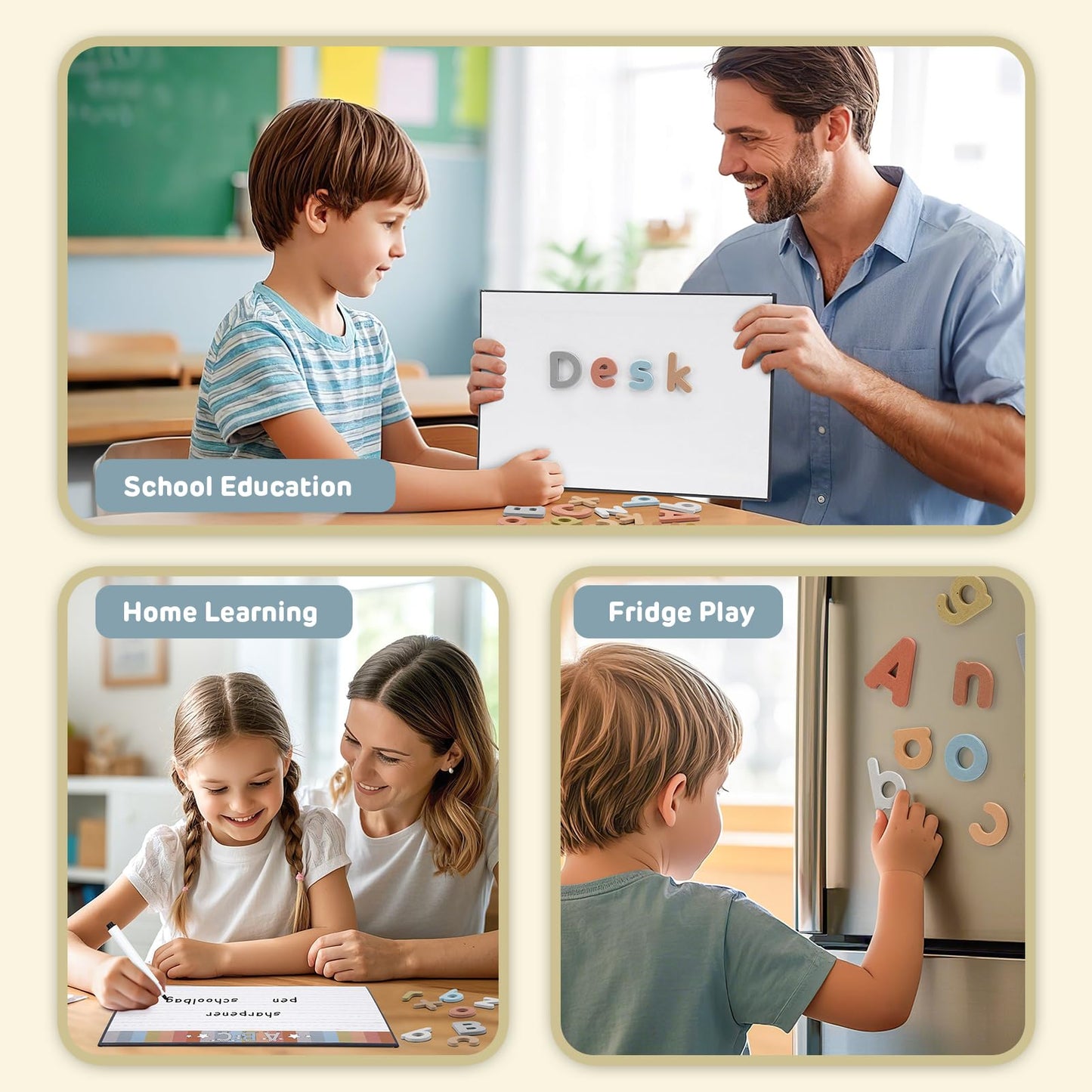 Joyreal Magnetic Alphabet Letters with Magnet Board – Foam ABC for Toddlers