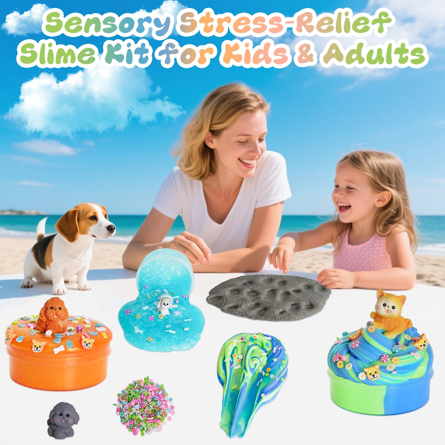 Joytry Puppy Slime Kit 20oz — 6 Textures, Glow in the Dark Slime Pack
