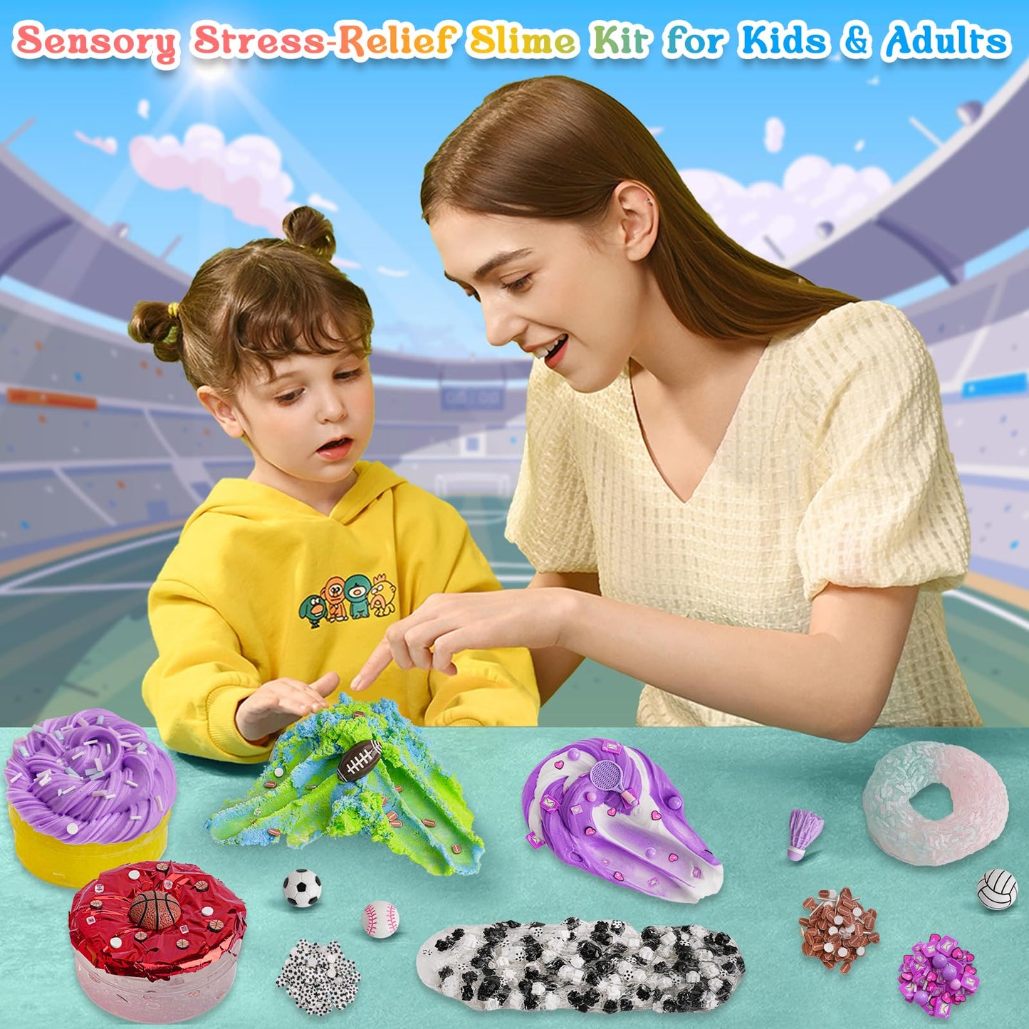 Joytry Sports Slime Kit 20oz (6 Textures) – Cloud, Butter, Snow Fizz & More
