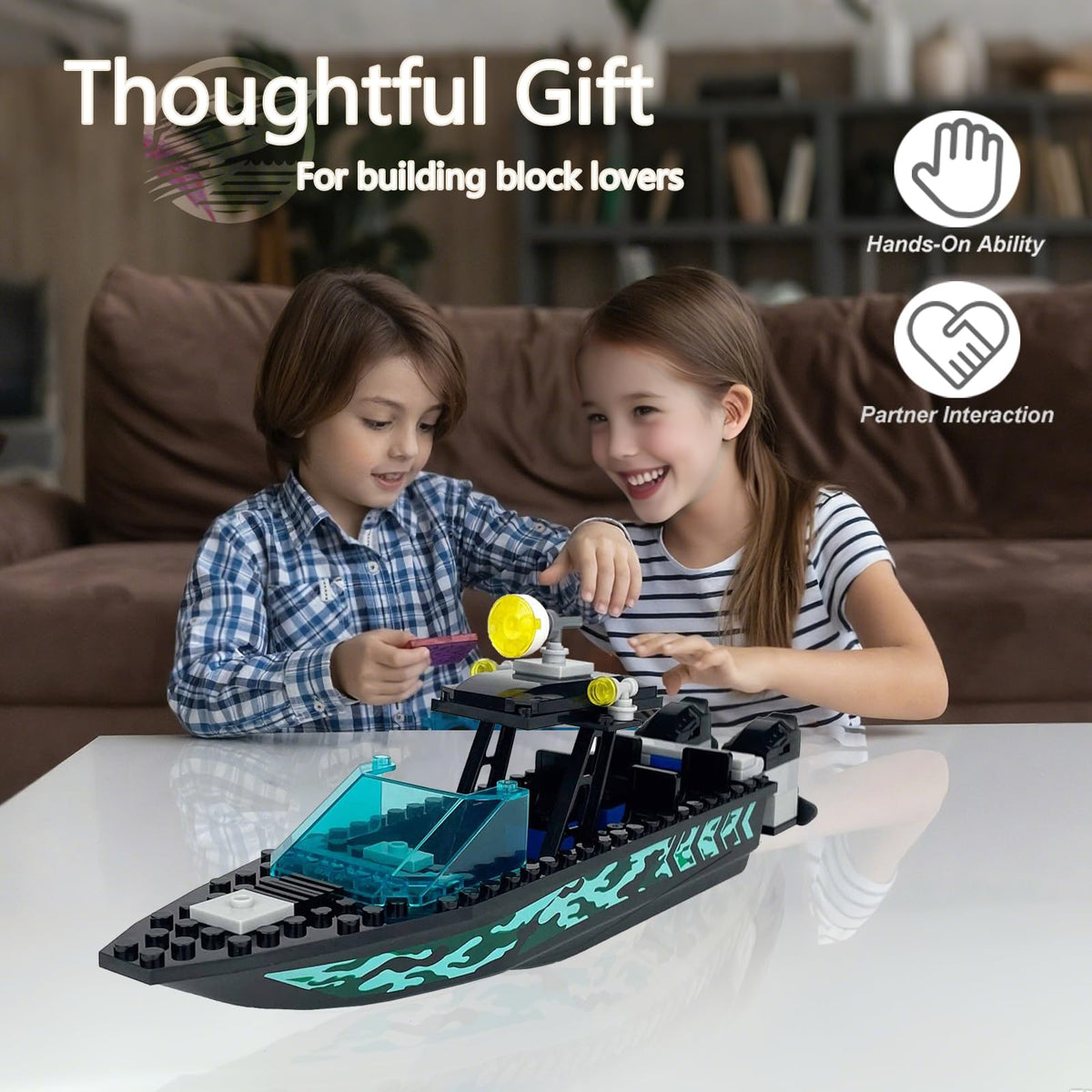 JQARCH Speed Boat Building Blocks Sets – City Coast Guard, Police, Fire & Rescue