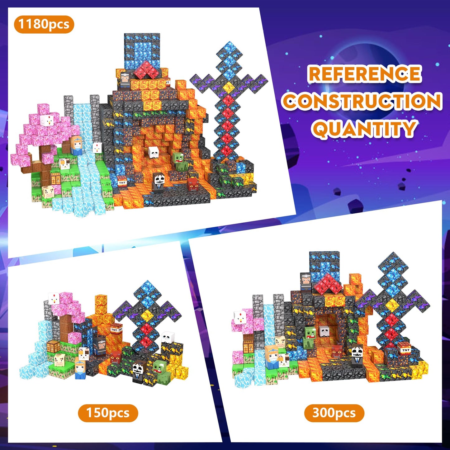 JTILEZU 150 PCS Magnetic Building Blocks – STEM Toy & Fidget Blocks for Kids