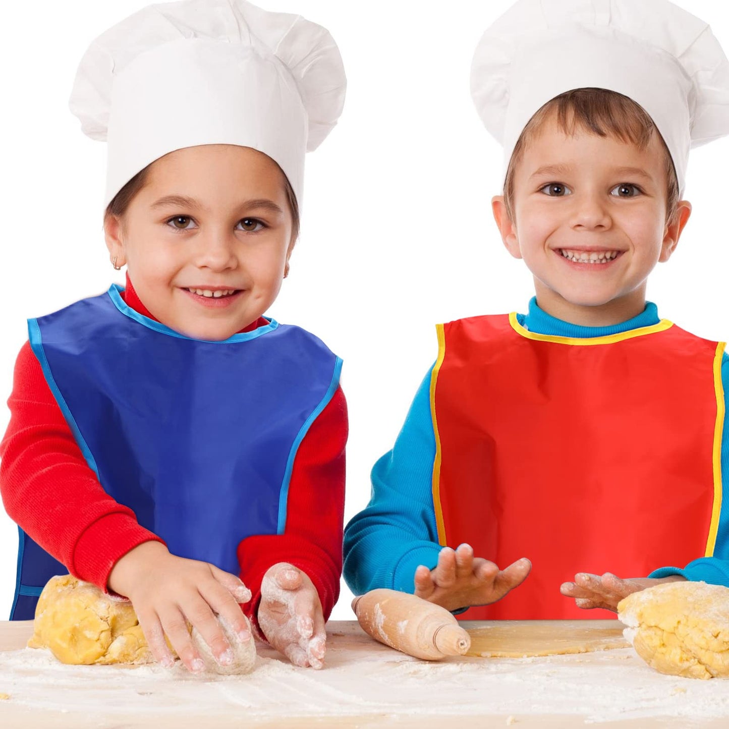 Juinipe 12 Pcs Art Smock for Kids – Waterproof Sleeveless Painting Aprons with Pockets, Ages 3–8, Multicolor