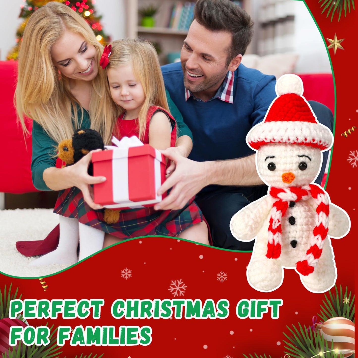 JULEASEL Little Snowman Buddy — Crochet Snowman Decor, Travel Companion & Gift Idea