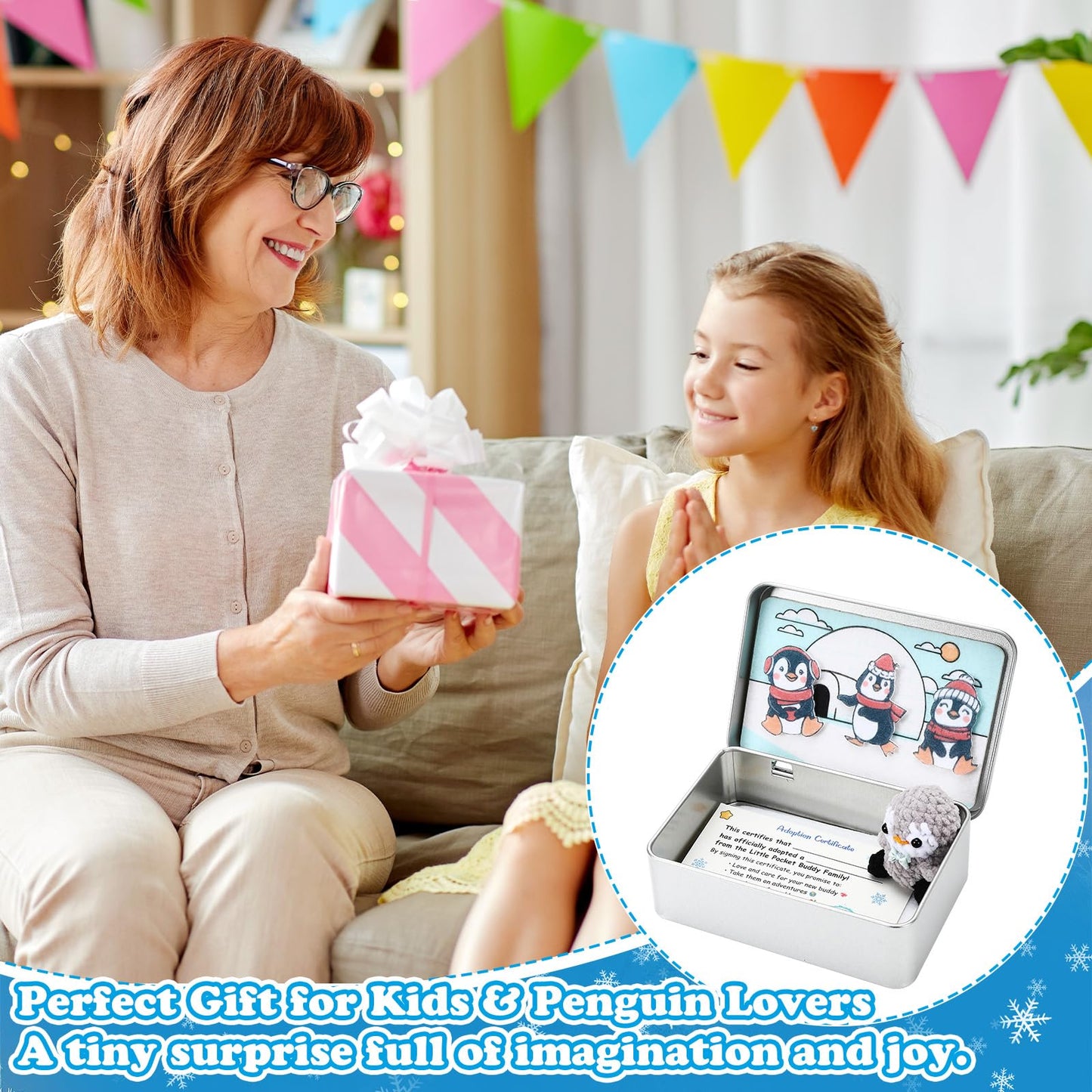 JULEASEL Little Pocket Penguin: Tiny Tin Box, Travel Buddy, and Thoughtful Gift