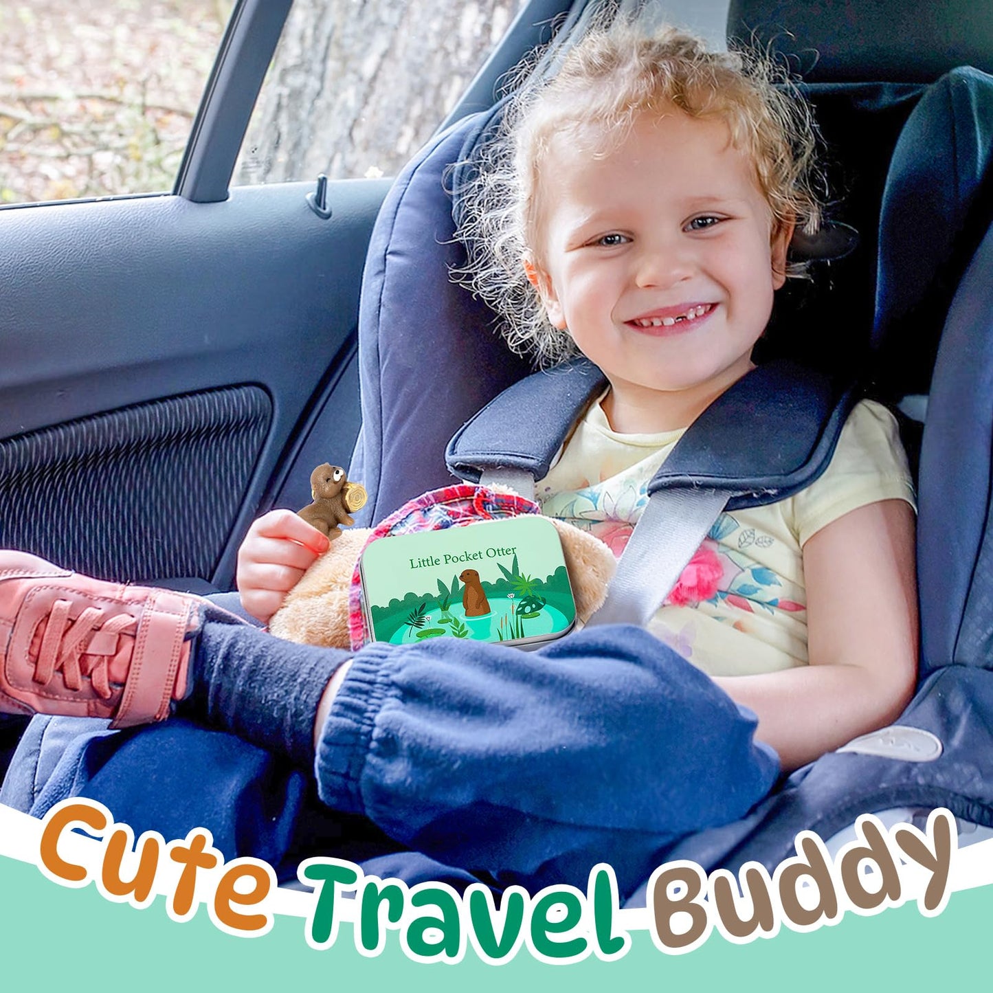 JULEASEL Little Pocket Otter – Tiny Tin Box Travel Buddy & Gift