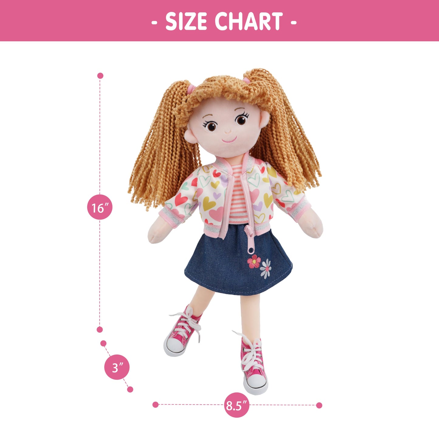 June Garden 14-inch Snuggle Cutie Doll Gracie – Soft Plush with Removable Clothes