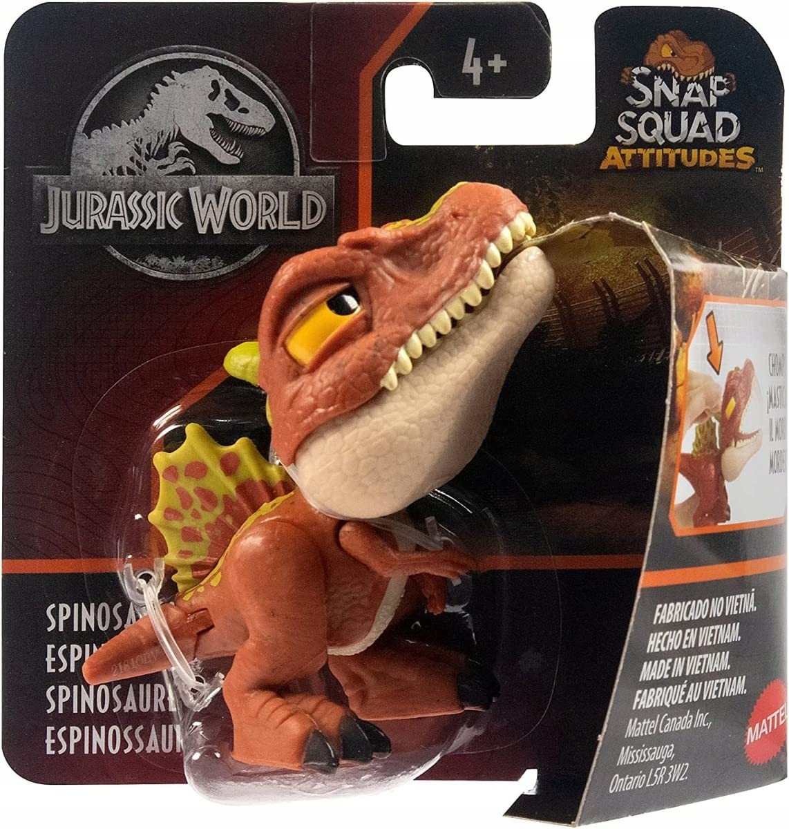 Jurassic World Snap Squad Attitudes – 4 Figure Set (T-Rex, Spinosaurus, Mosasaurus, Stegosaurus) GXW58-956C