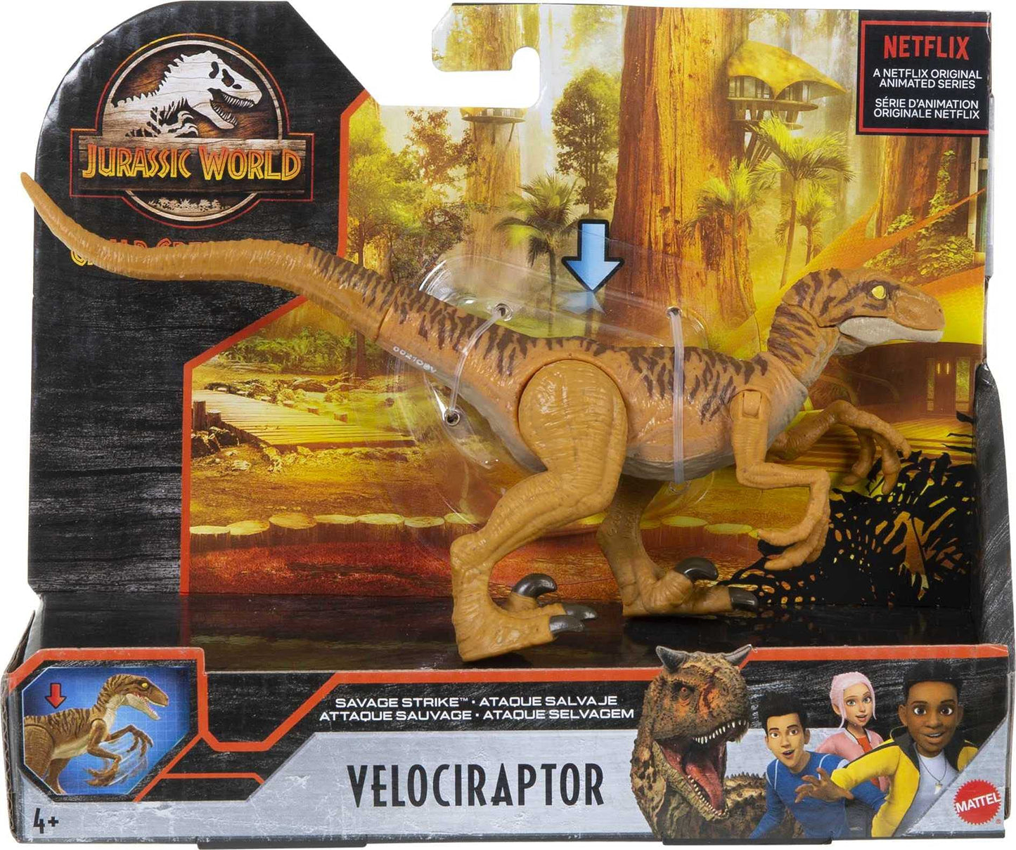 Jurassic World Velociraptor Claw Slash Savage Strike Action Figure – Small Size, Movable Arms & Legs