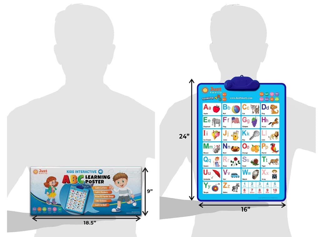 Just Smarty Interactive Alphabet Wall Chart – Talking ABCs & 123s, Music Poster
