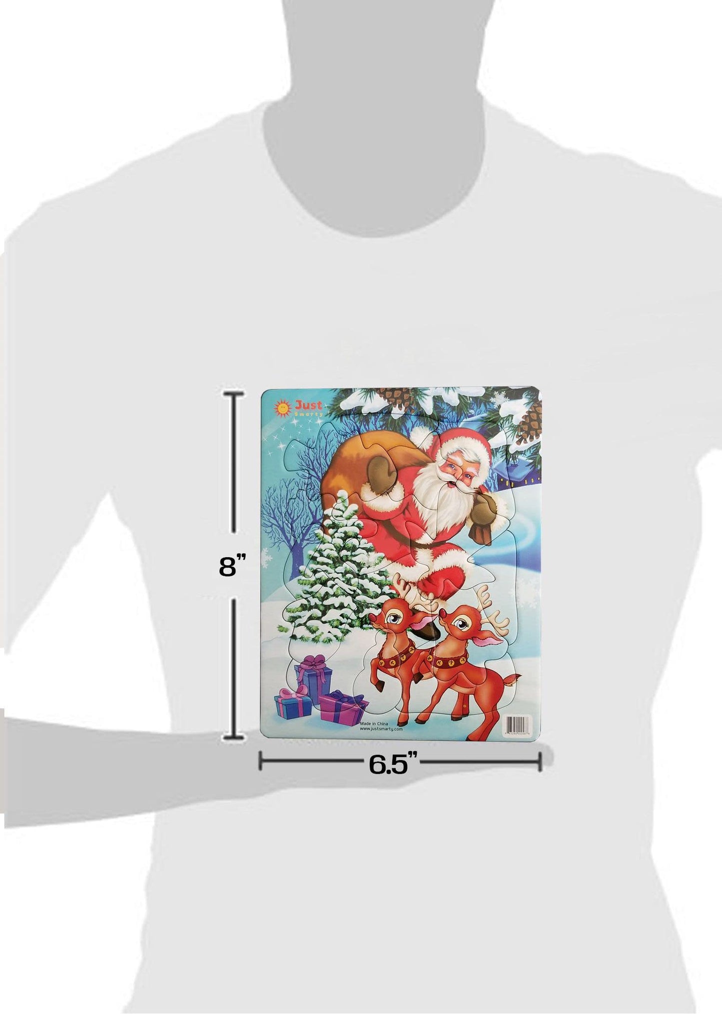 Just Smarty Christmas Puzzles for Preschoolers (Ages 3-5) – Set of 2 with Tray