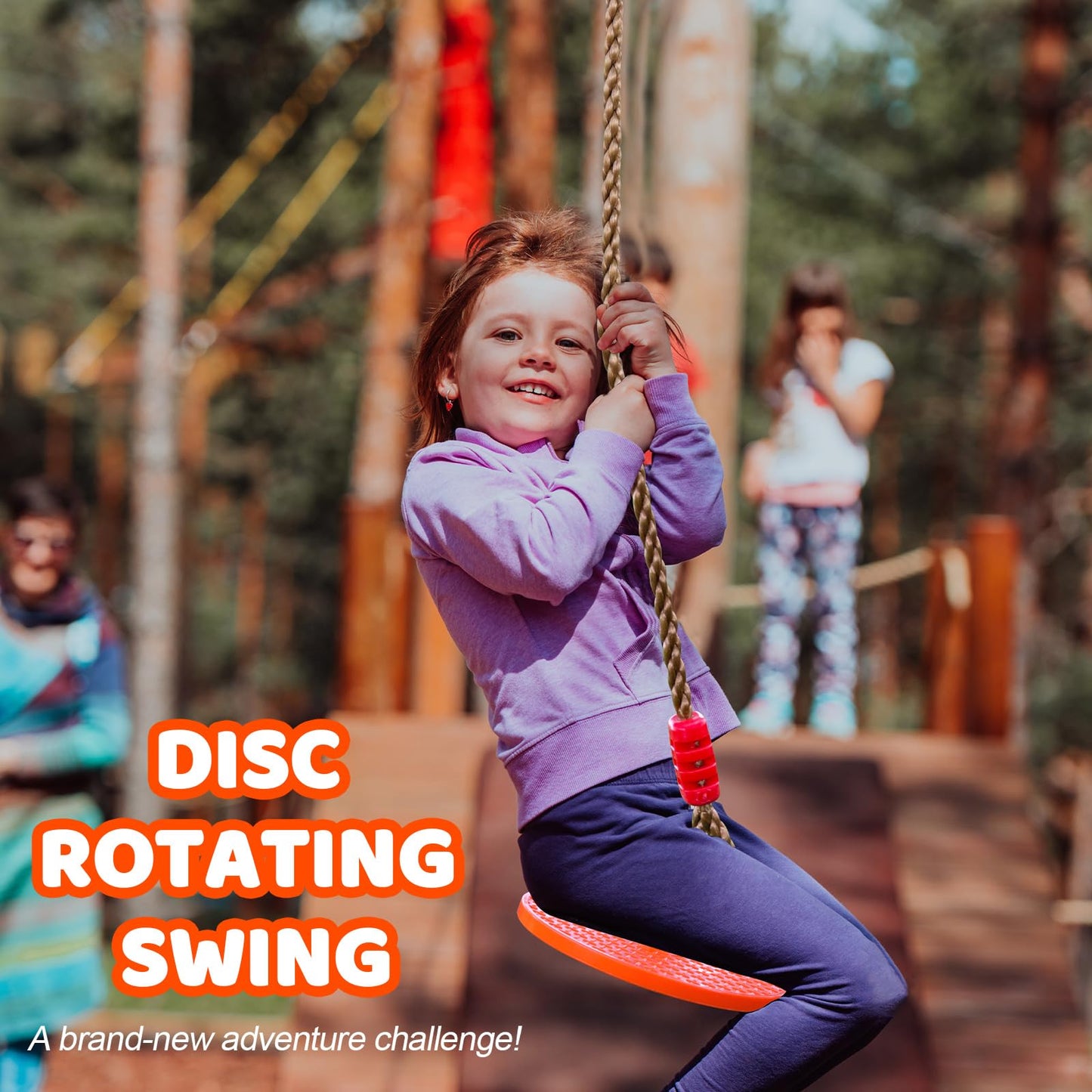 Just.smile Rotating Disc Swing – 360° Swivel Seat, No Assembly, Portable Indoor/Outdoor