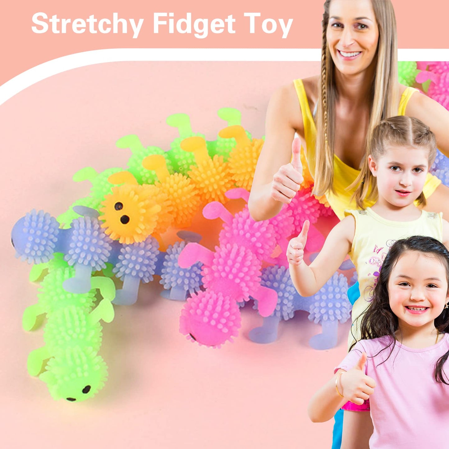 Juuxncgv 12 Pack Stretchy Fidget Toys – Colorful Sensory Strings for Focus and Calm