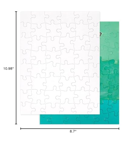 Juvale Blank Puzzles to Draw On – 36-Pack DIY Craft Blanks (48 Pieces Each, 8.5 x 11 in, White)