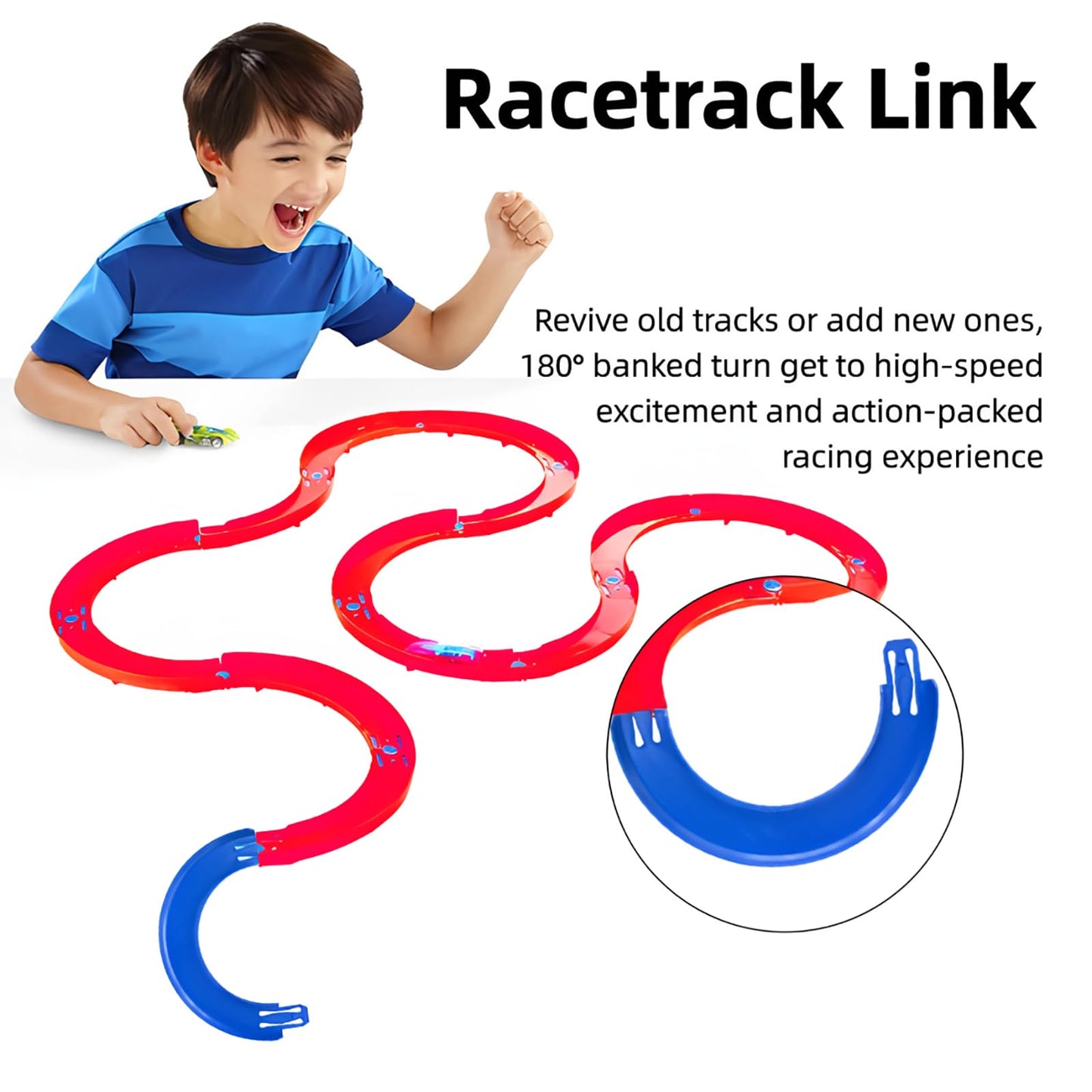 K TOMOTO Curved Track Pieces 180 Degree Banked Turn – Hot Wheels Compatible