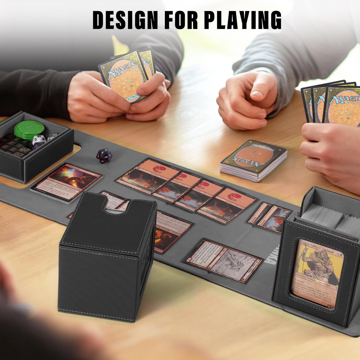 Kabinka 3-in-1 MTG Deck Box with Commander Display — 200 Cards (Black)