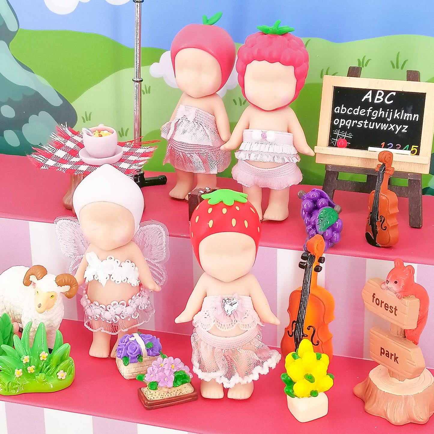 Kaitiaki 4 Sets Doll Clothes for Sonny Angel – Cherry Blossom Angel Style (3-Inch Dolls)