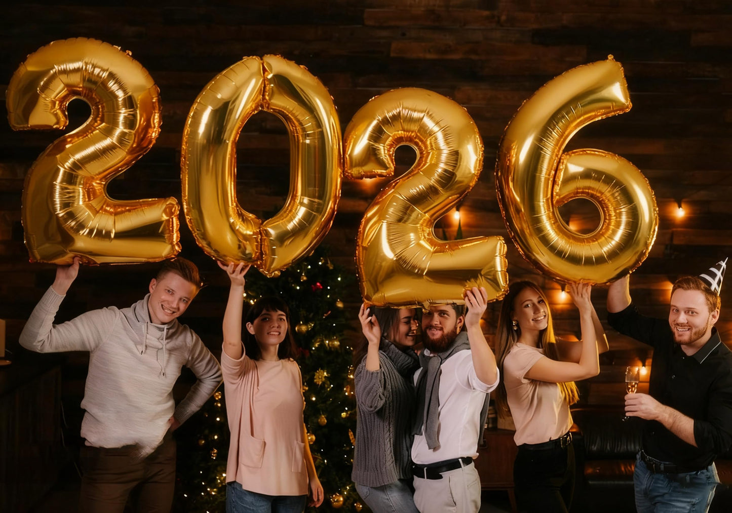 KALOR 42 Inch 2026 Gold Foil Mylar Number Balloons | New Year and Graduation Decor
