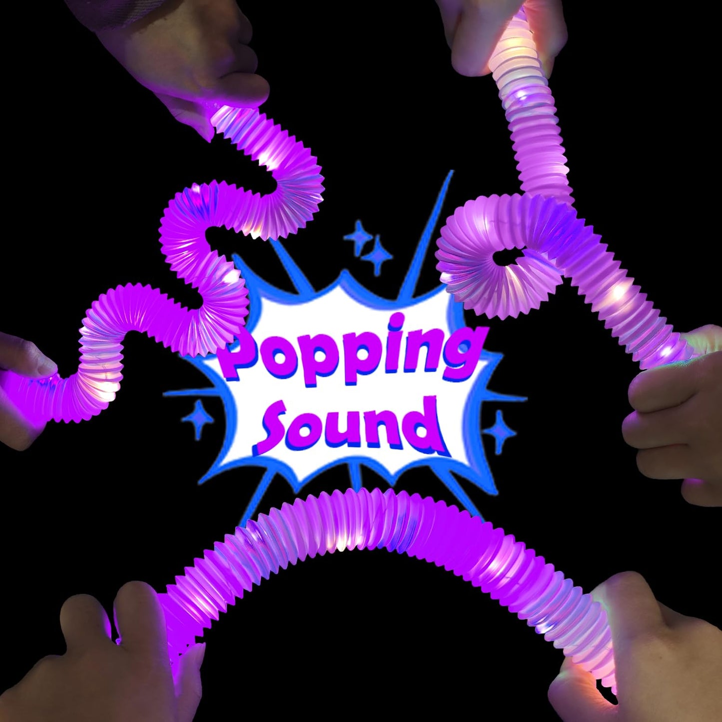 Kannove Purple Glow Sticks Pop Tubes — 12 Glow Necklaces & Bracelets for Parties
