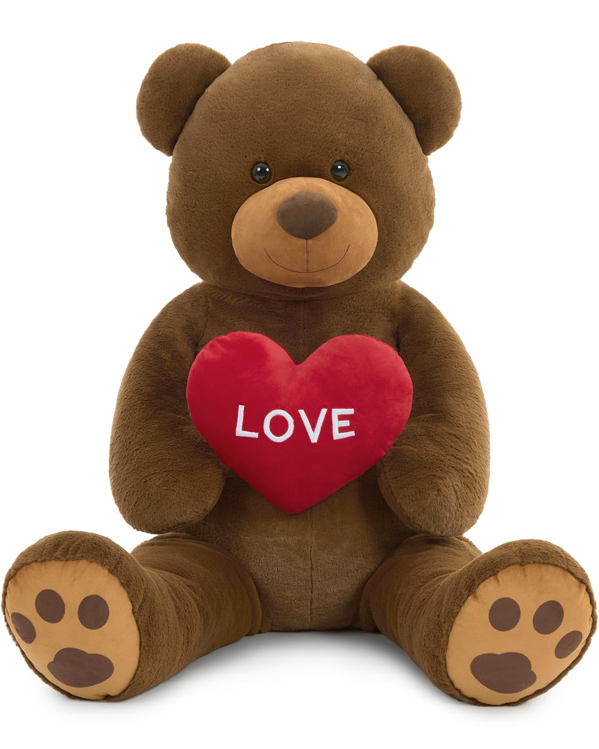 Karister 52-Inch Giant Valentines Teddy Bear – Large Soft Love Bear Plush with Red Heart