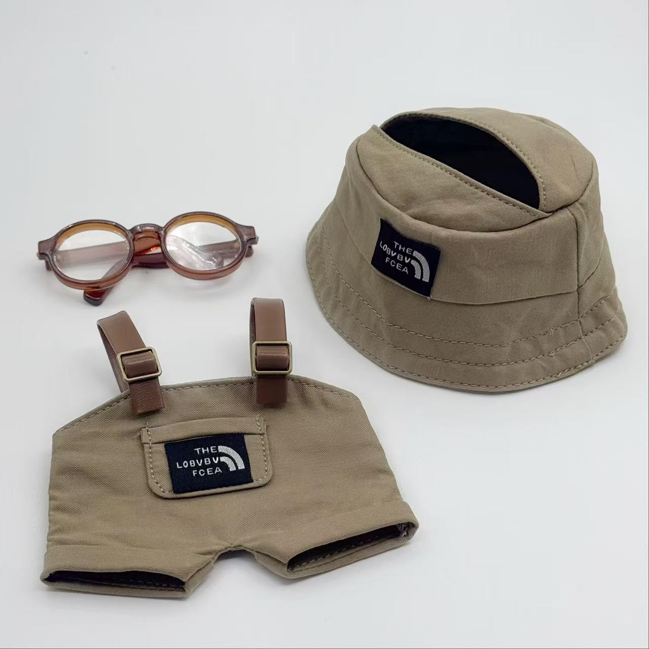 Karoking Labubu 17cm Doll Clothes: Complete Outfit with Overalls, Hat & Glasses