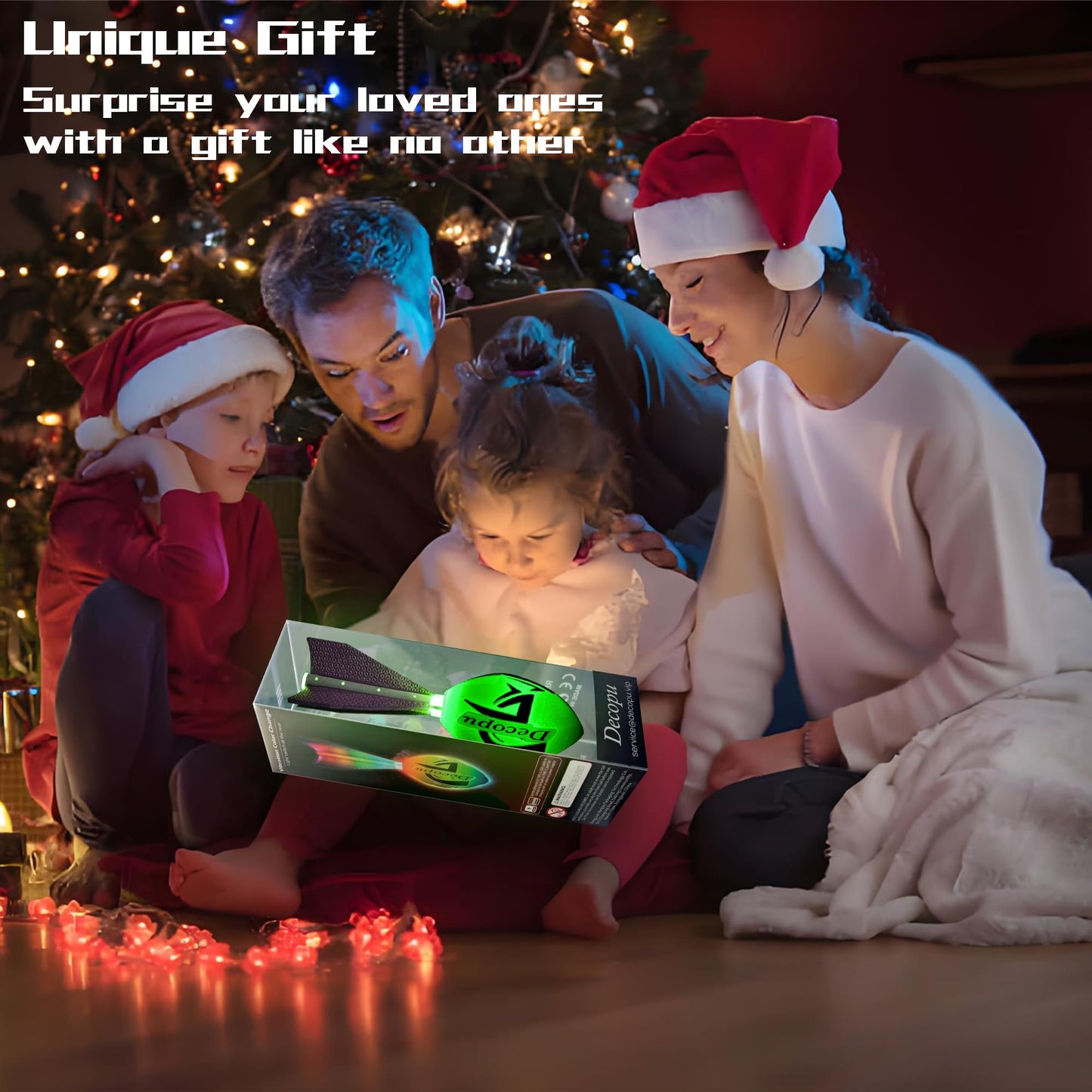 KASTUMBGA Rechargeable Glow Football — 7 RGB LED, Impact-Resistant Foam, No Pump, Beach & Backyard Fun