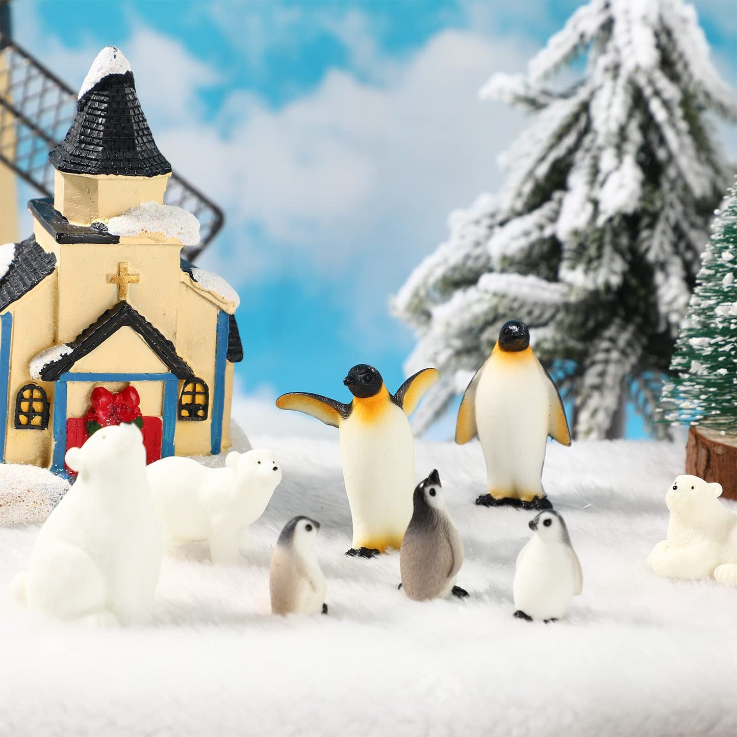 Kasyat 16 Pcs Polar Animals Figurines – Arctic Figures for Party Decor