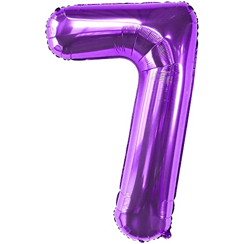 KatchOn Giant Purple Number 7 Balloon – 40 Inch | 7th Birthday Decorations